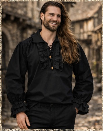 Rüschenhemd schwarz